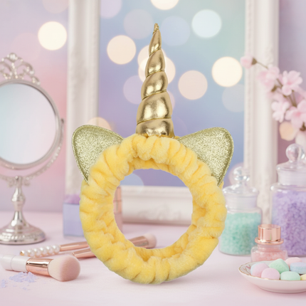 gold unicorn spa headband - lifestyle