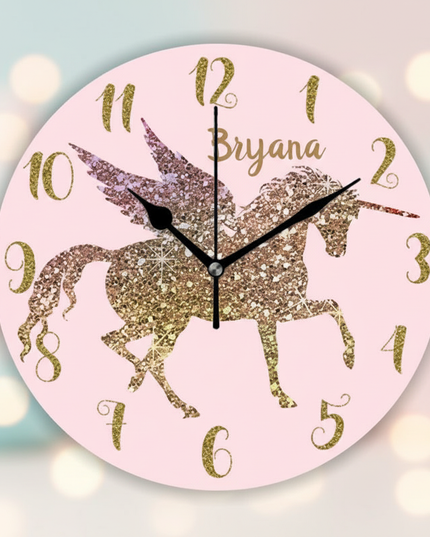 gold unicorn wall clock - lifestyle