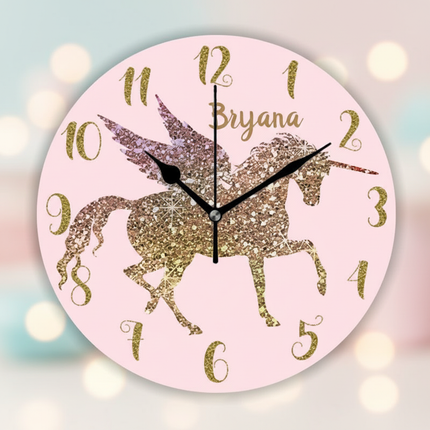 gold unicorn wall clock - lifestyle