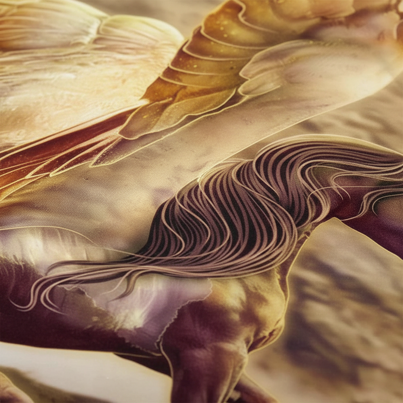 golden pegasus bedding - detail