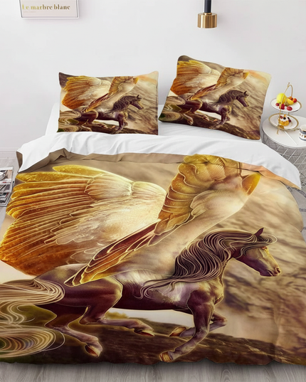 golden pegasus bedding - white-bg