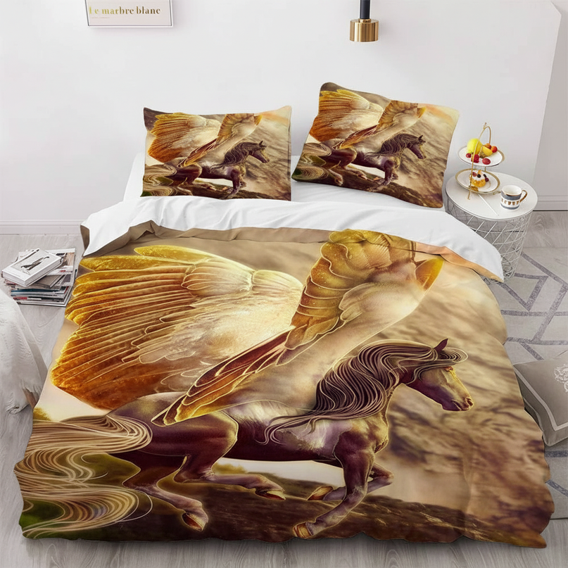 golden pegasus bedding - white-bg