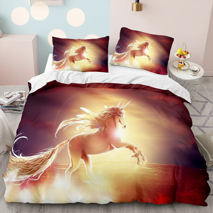 golden sunset unicorn bedding - lifestyle
