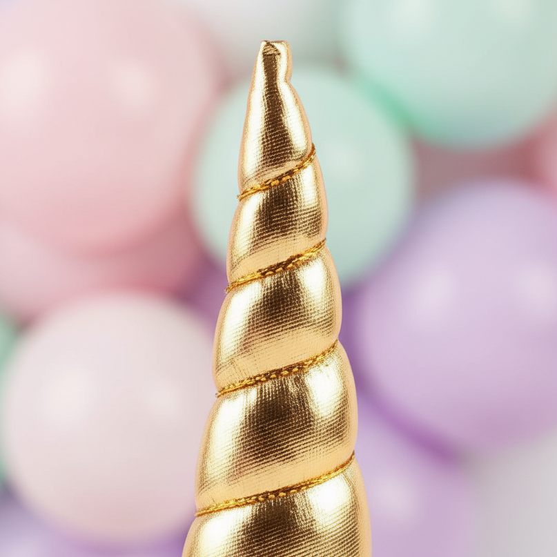 golden unicorn headband - detail