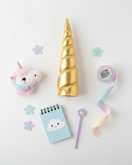 golden unicorn headband - flat-lay