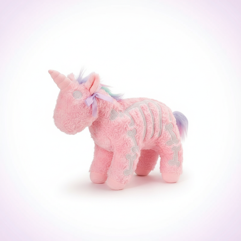gothic unicorn plush - white-bg
