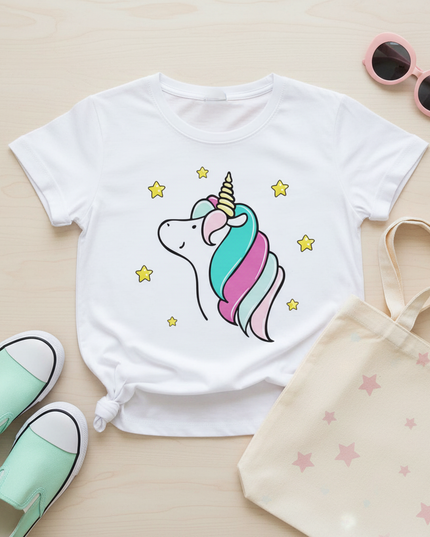 graphic unicorn shirt - flat-lay
