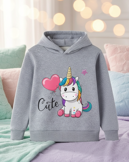 gray cute unicorn hoodie children - lifestyle