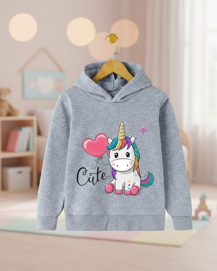 gray unicorn balloon hoodie kids - lifestyle