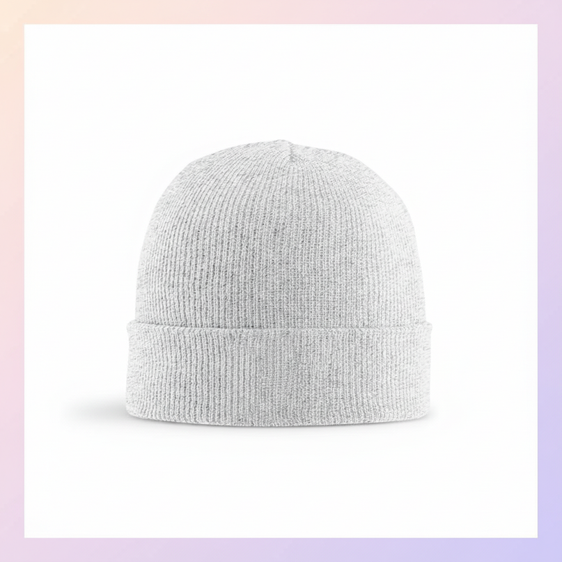 gray unicorn beanie - white-bg