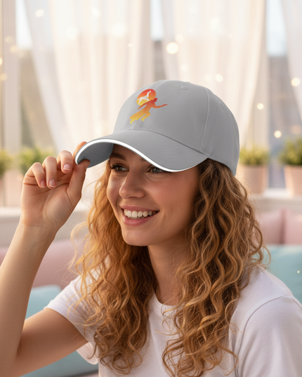 gray unicorn cap - in-use