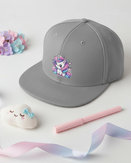 gray unicorn hat - flat-lay