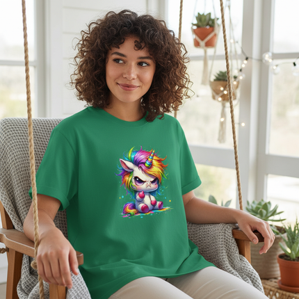 green cartoon unicorn shirt - lifestyle