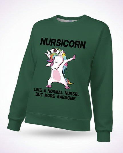 green nursicorn sweater - white-bg