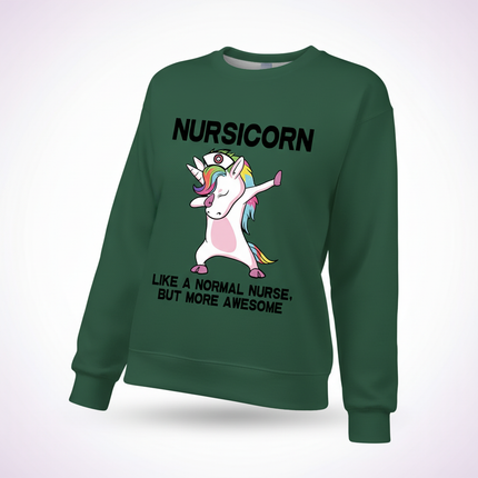 green nursicorn sweater - white-bg