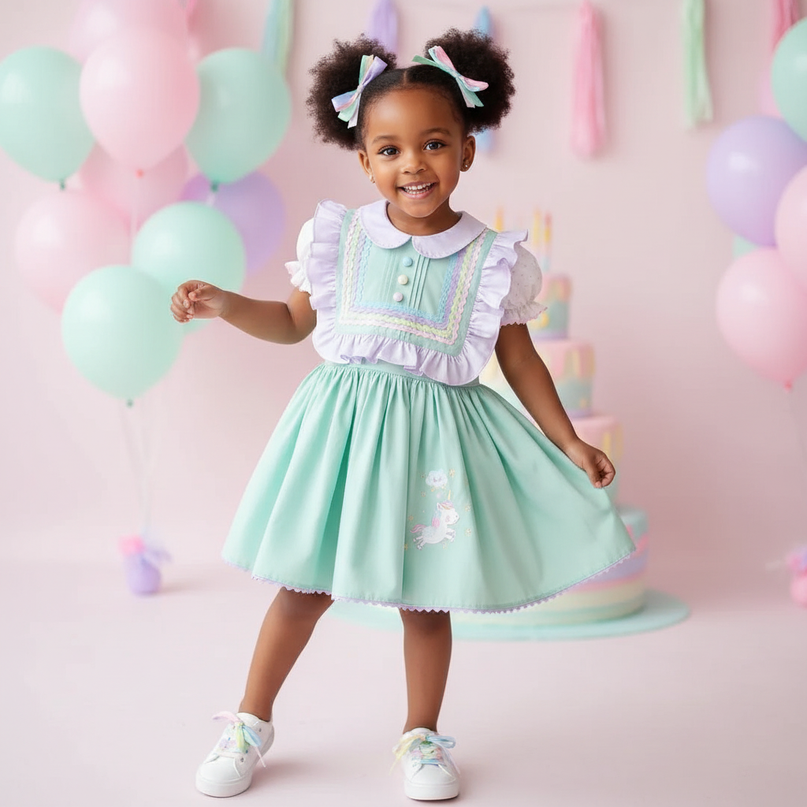 green unicorn dress - front