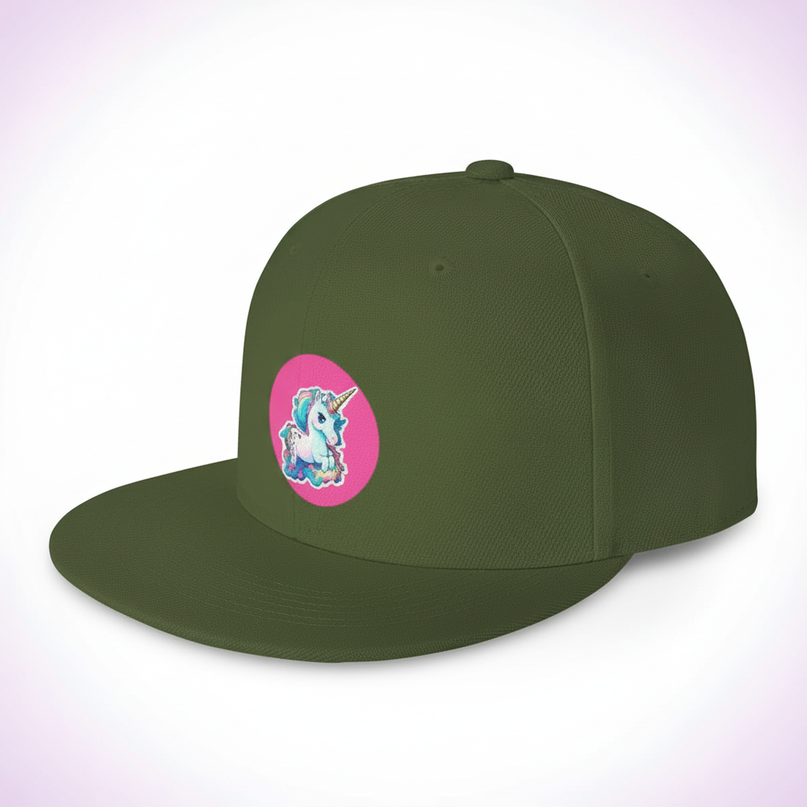 green unicorn hat - white-bg