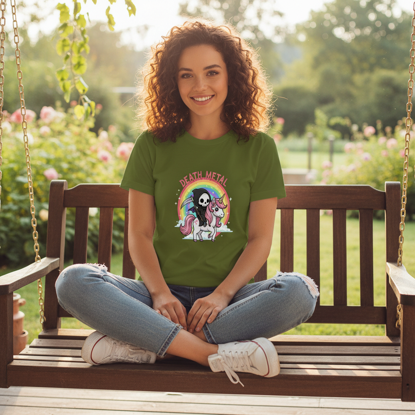 green unicorn shirt - lifestyle