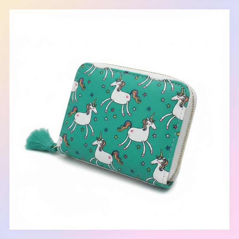 green unicorn wallet - white-bg