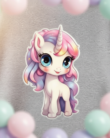 grey unicorn hoodie kids - detail