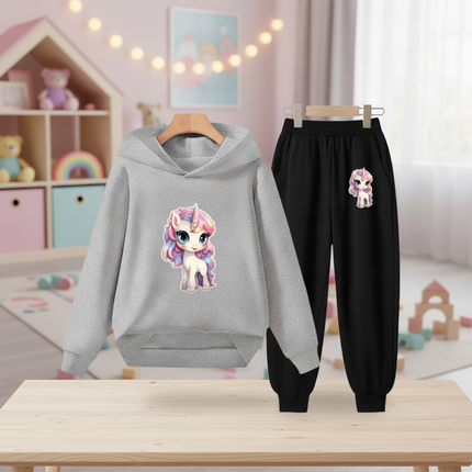 grey unicorn hoodie kids - lifestyle