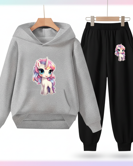 grey unicorn hoodie kids - white-bg