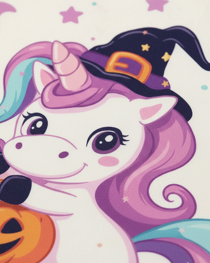 halloween witch unicorn bedding - detail