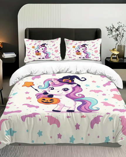 halloween witch unicorn bedding - lifestyle