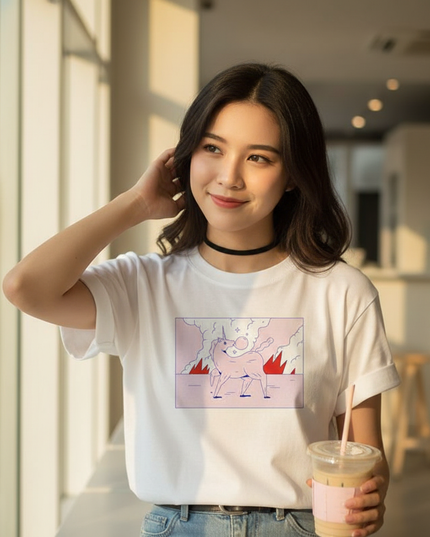 harajuku unicorn shirt - in-use