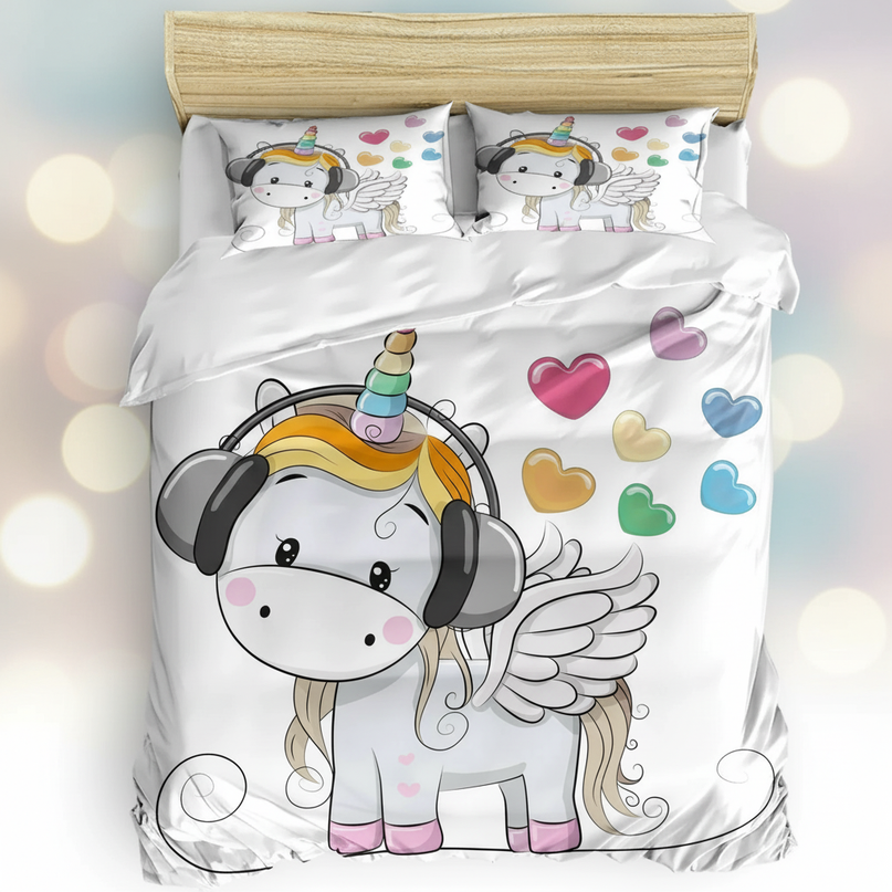 headphones unicorn bedding - lifestyle