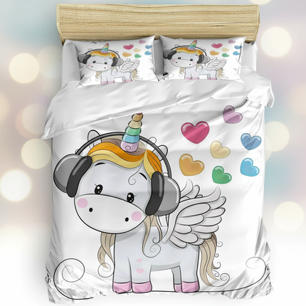 headphones unicorn bedding - lifestyle