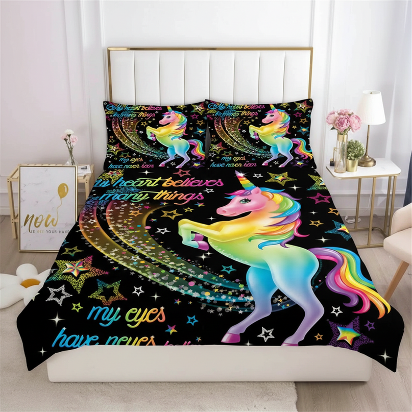 heart believes unicorn bedding - lifestyle