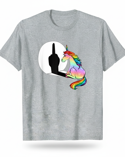 heather gray unicorn shirt - white-bg