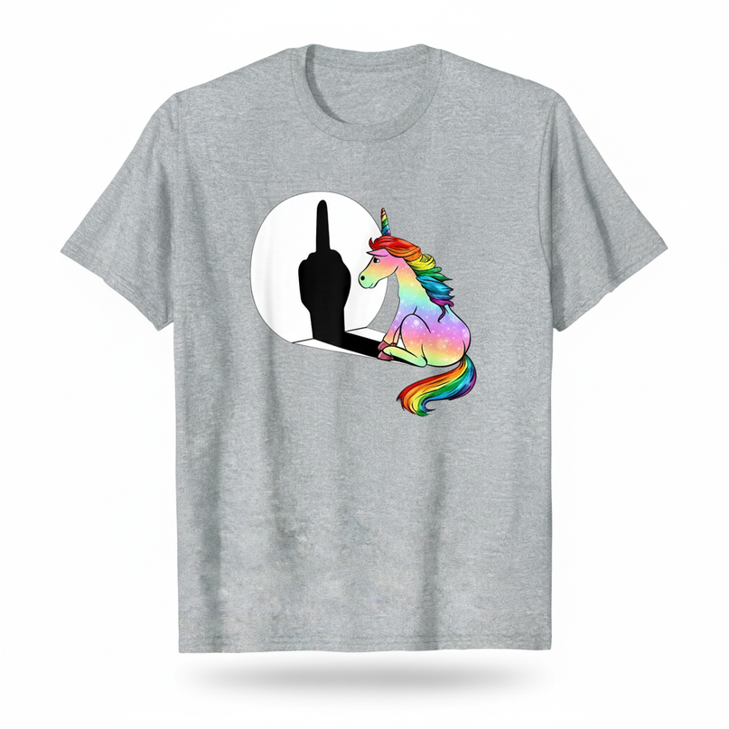 heather gray unicorn shirt - white-bg