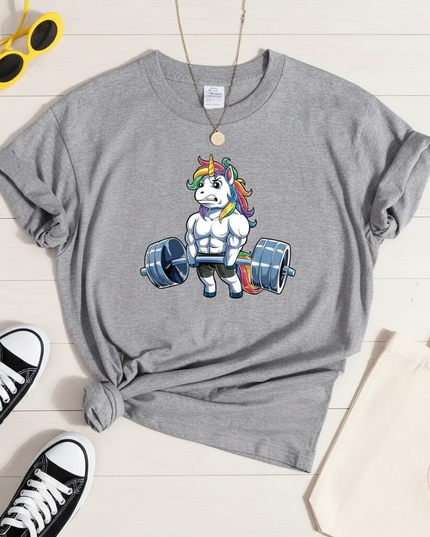 hippie unicorn shirt - flat-lay