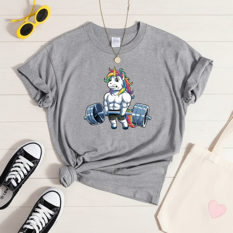 hippie unicorn shirt - flat-lay