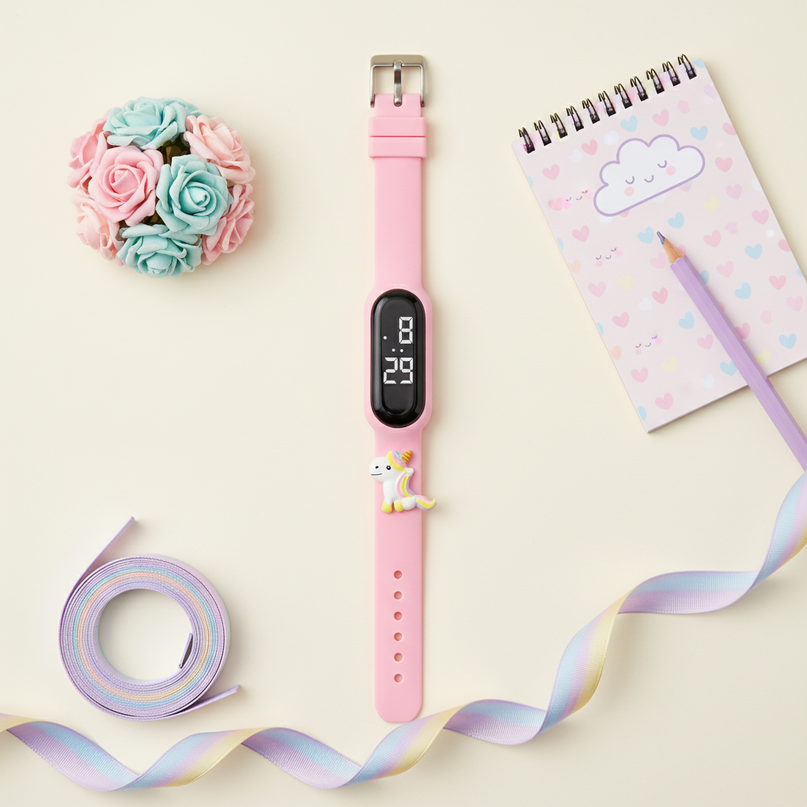 holo unicorn led watch - flat-lay