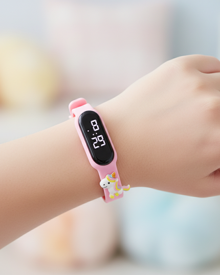 holo unicorn led watch - in-use