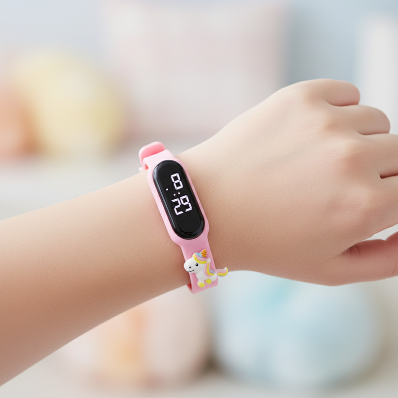 holo unicorn led watch - in-use