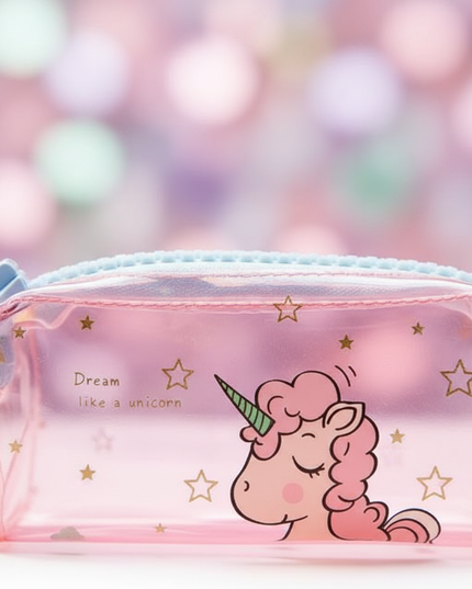 holographic unicorn pencil case - detail