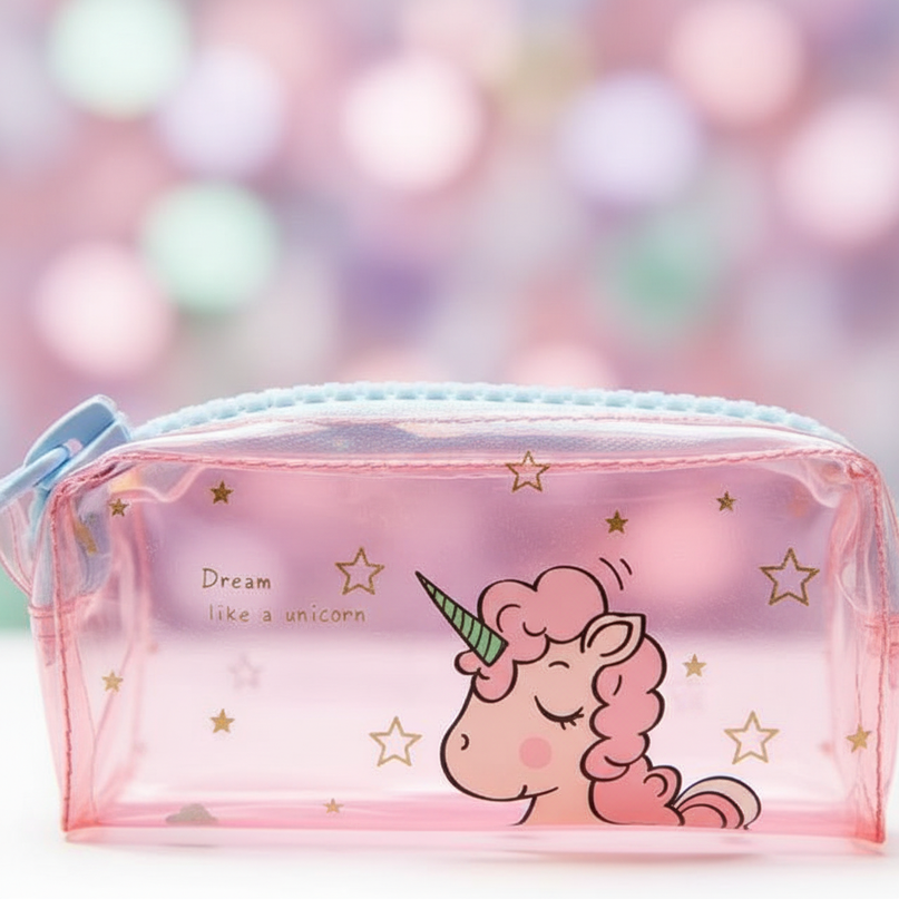 holographic unicorn pencil case - detail