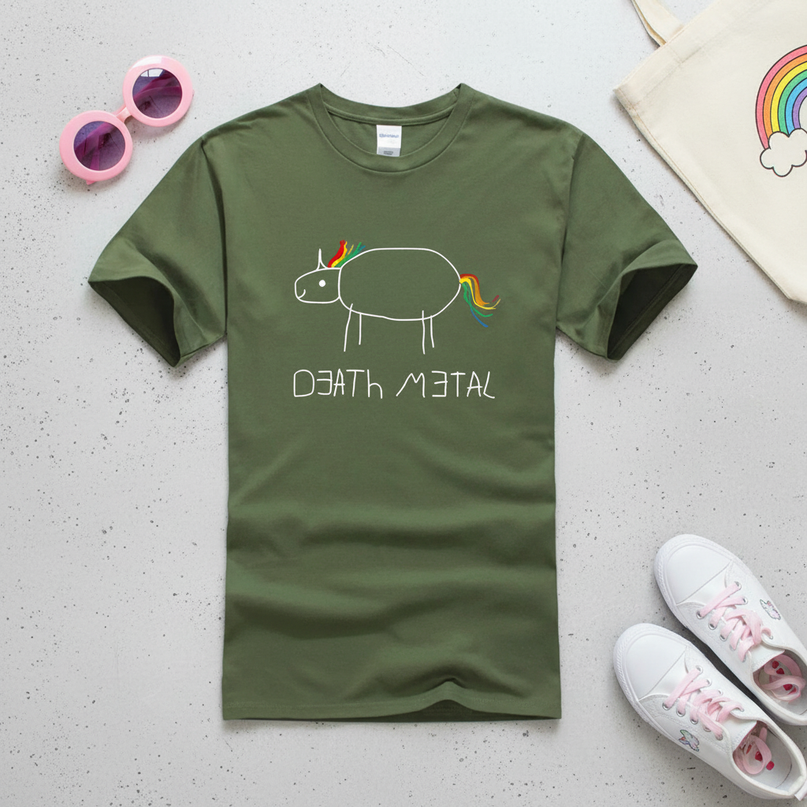 holographic unicorn shirt - flat-lay