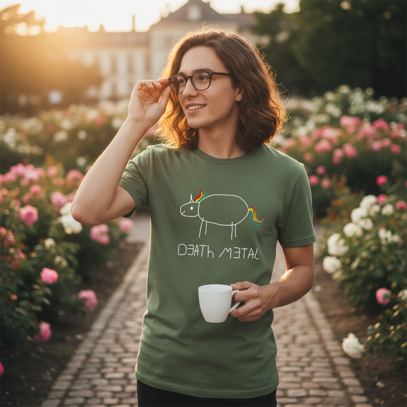 holographic unicorn shirt - in-use