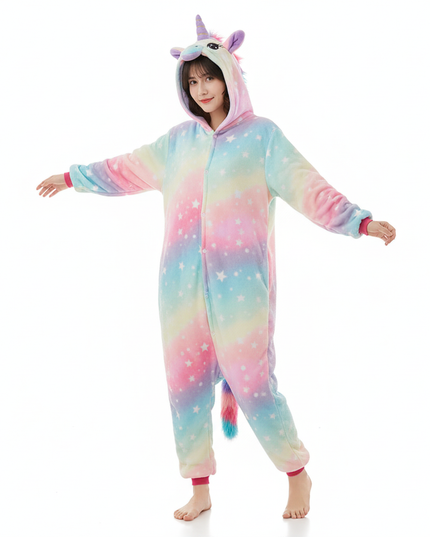 hooded unicorn onesie - white-bg