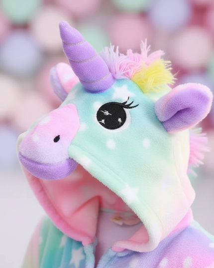 hooded unicorn robe - detail
