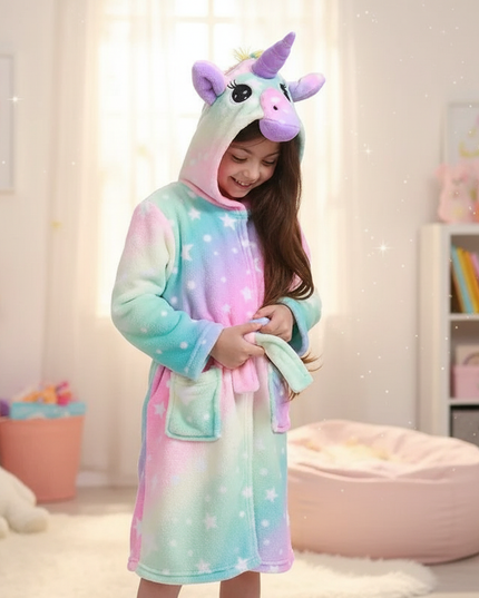 hooded unicorn robe - in-use