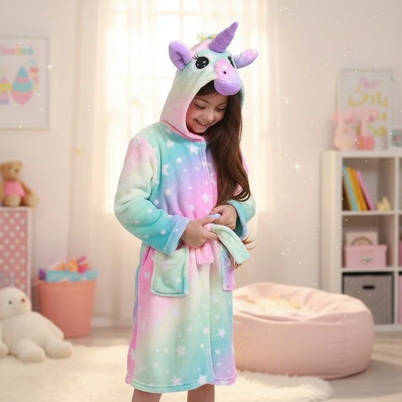 hooded unicorn robe - in-use