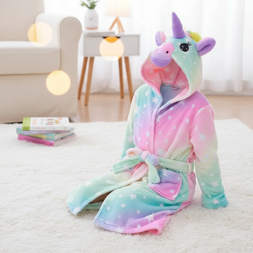 hooded unicorn robe - lifestyle