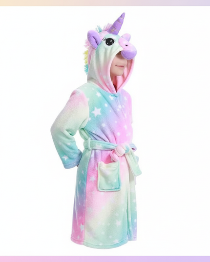 hooded unicorn robe - white-bg
