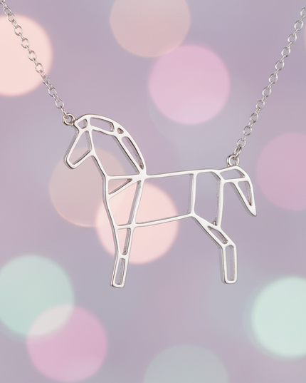 horse unicorn necklace - detail
